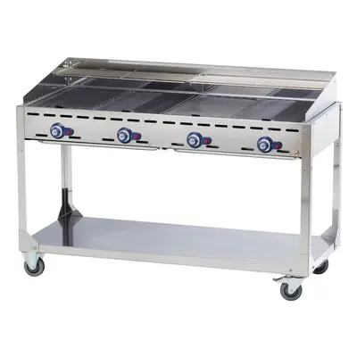Hendi Gastro-Grill Gas Green Fire Brenner mit Rollgestell Gastro-Gas Grill – Gastro Grill/Griddl
