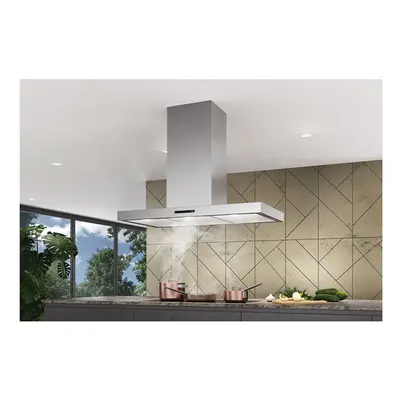 Wesco FHE Quadro Rand Abluft Insel-Dunstabzug – Inselhaube/Dunstabzugshaube Insel – weiss
