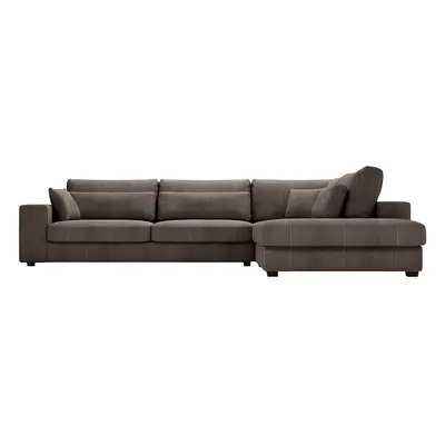 Ecksofa CARMEX Stoff braun