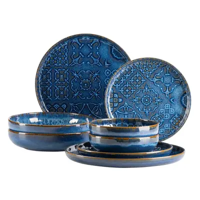 Geschirr-Set Trad. Tiles Blau Steinzeug