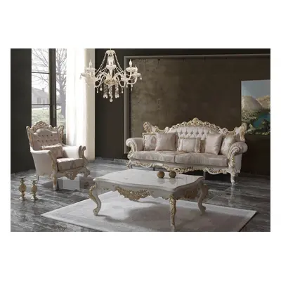 Luxus Sofagarnitur Komplette Couchgarnitur Beige Polstersofa Stoffsofa