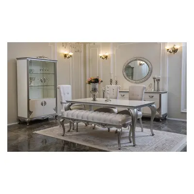 Esszimmer Set 9tlg Esstisch Stuhl Kommode Vitrine Spiegel Ess Tische Holz