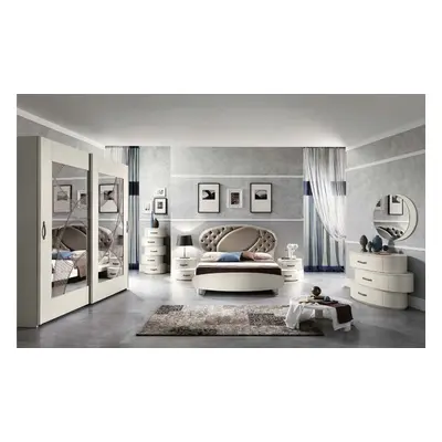 Garnitur Set 7tlg Schlafzimmer Bett Nachttisch Kommode Spiegel Kleiderschrank