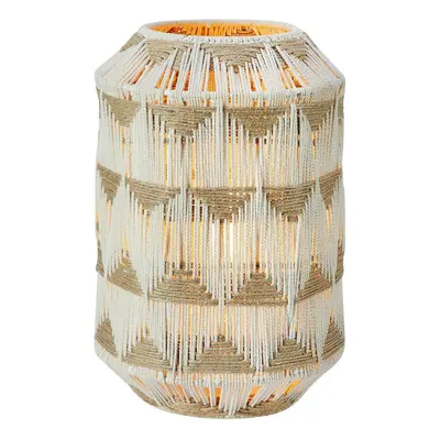 Tischleuchte Ano, Höhe 35 cm, Textil, beige/braun