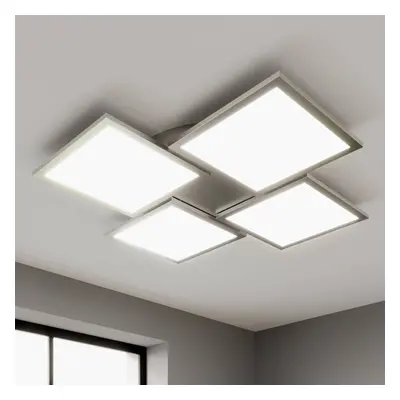Lucande LED-Deckenlampe Ilira, 4-flg., silber, CCT, dimmbar