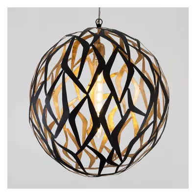 Pendelleuchte Aeromodello, schwarz-braun, gold