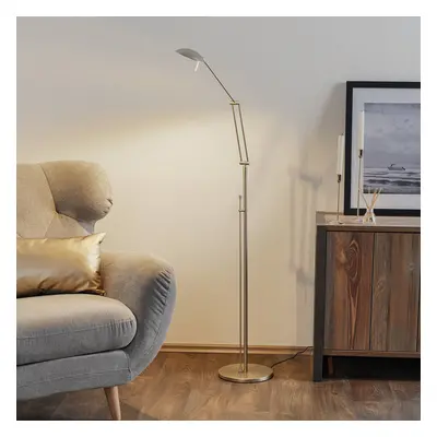 LED-Stehleuchte Carl, nickelfarben, verstellbar, dimmbar