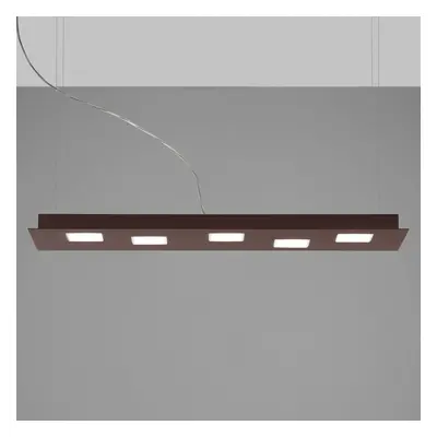 Fabbian Quarter - braune LED-Hängeleuchte 5flg.