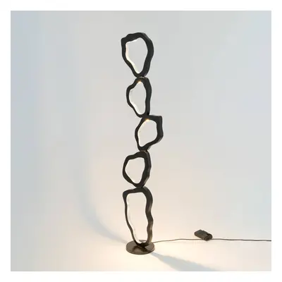 LED-Stehleuchte Infernale, schwarz/silber, 5-flg., Eisen
