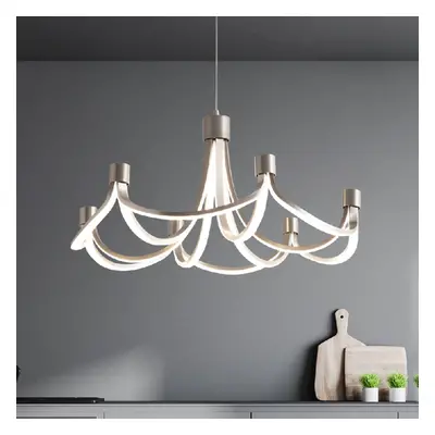 LED-Hängeleuchte Festos, nickel matt, dimmbar