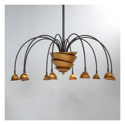 LED-Hängelampe Fontaine Eisen-braun-gold