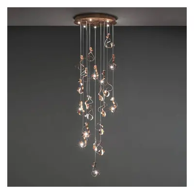 Knikerboker Curve LED-Hängeleuchte, 20fl, bronze