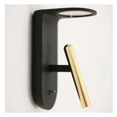 Schwarz-golden designte LED-Wandleuchte 2Nights_W2