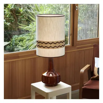 MARKET SET Tischlampe Jimmy, braun/beigefarben, 83 cm, Borte