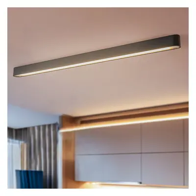 Deckenleuchte Soft, 125 x 6 cm, graphit, Aluminium, G13