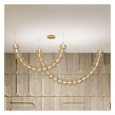Maytoni LED-Hängeleuchte Golden Cage, 2-teilig, Höhe 184 cm