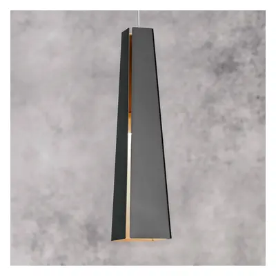 Schwarz-goldene Aluminiumpendellampe Pluma, LED