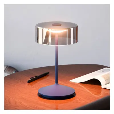 LED-Akkutischleuchte Numotion, blau, Glas, IP54, dimmbar