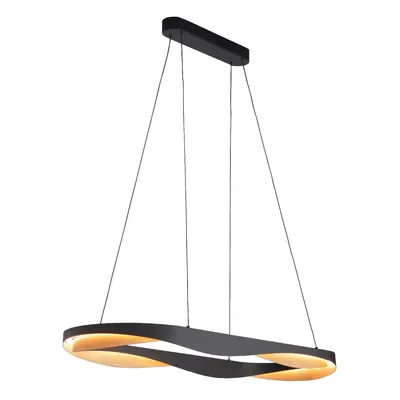 LED-Hängelampe Ascoli, 100 x 36 cm schwarz/gold, Metall, dim