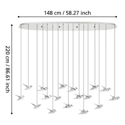 EGLO Stars Of Light LED-Hängelampe Paratebueno chrom 17-fl.
