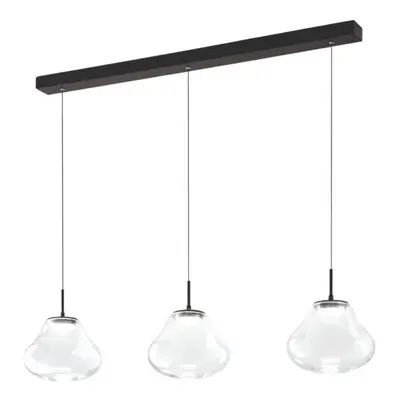 LED-Pendelleuchte Deva, 3-flg., 115 cm, klar, CCT, dimmbar
