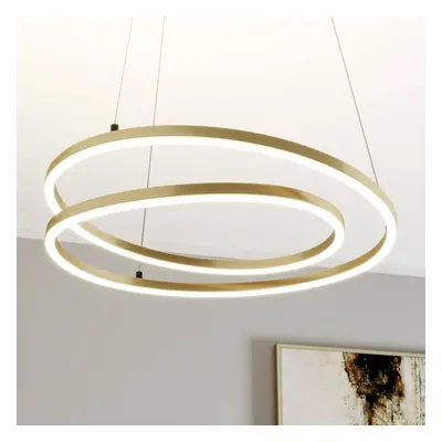 Lindby LED-Hängelampe Davian, messingfarben, 49 cm, dimmbar