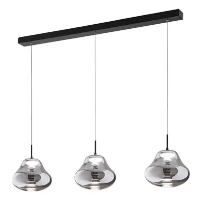 LED-Pendelleuchte Deva, 3-flg., 115 cm, grau, CCT, dimmbar