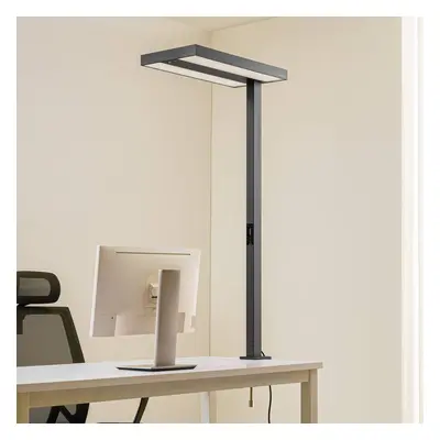 Arcchio LED-Büro-Klemmleuchte Logan schwarz, dimmbar, Sensor