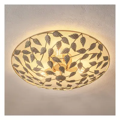 Deckenleuchte Arion, creme/gold patiniert, Ø 63 cm, Stahl