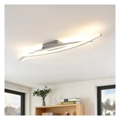 Lindby LED-Deckenleuchte Elarit, chromfarben, 104cm, dimmbar