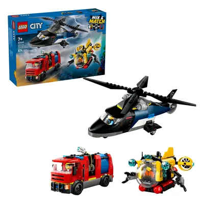 Lego City Lego® City 60462 Kombinationsset mit Hubschrauber Löschauto und U-Boot 7+ Jahre