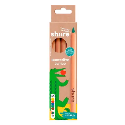 Crayons de couleur Jumbo share, set de 5