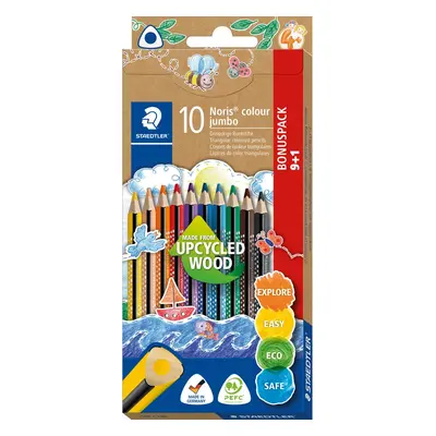 Crayons de couleur STAEDTLER Noris colour « Jumbo », set de 9 + 1 gratuit