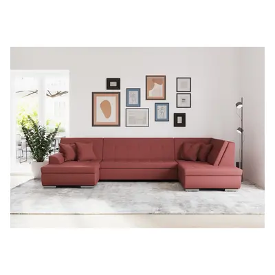 DOMO collection Wohnlandschaft "Treviso incl. Zierkissen, moderne Steppung, XXL: B/T/H: 364/201/83 cm" wahlweise mit Bettfunktio