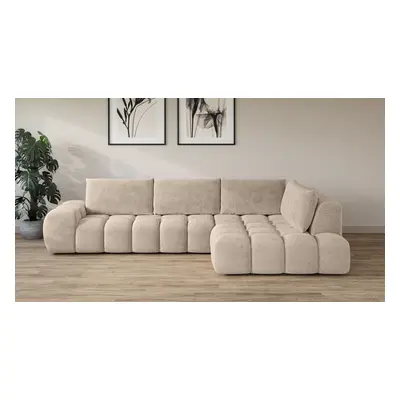 GOODproduct Ecksofa "AZITA L-Form, XXL 352 cm Designsofa in Bubble-Opitk" lose Rückenkissen, traumhafte Steppung