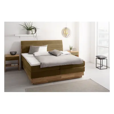 GOODproduct Boxspringbett "Jenna" ohne LED-Beleuchtung, mit zertifizierten, recycelten Bezugsstoffen