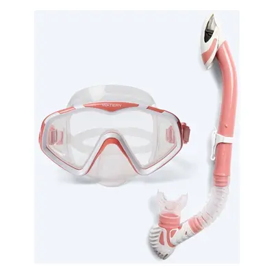 Watery Combo Schnorchelset für Erwachsene (Ab 15 Jahren) - Leach - Weiß/rosa - Snorchelsets für Erwachsene (16+ Jahre)