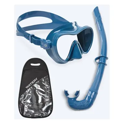 Watery Combo Schnorchelset für Erwachsene - Cliff - Blau - Snorchelsets für Erwachsene (16+ Jahre)