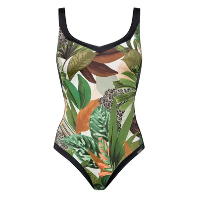 Floral Safari Badeanzug ohne Bügel ungefüttert in braun