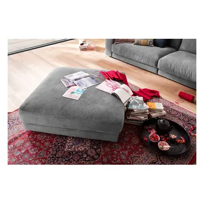 KAWOLA Big Hocker MADELINE Polsterhocker Cord grau