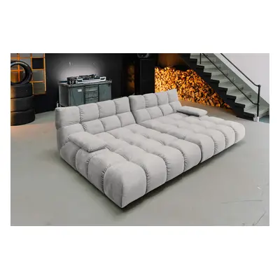 KAWOLA Big Sofa VIVIEN Velvet silber