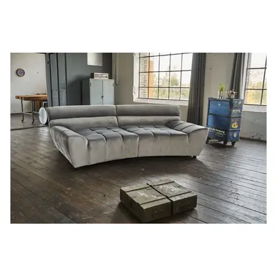 KAWOLA Big Sofa NERLA Stoff Velvet Silber