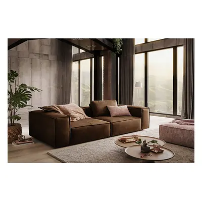 KAWOLA Sofa CARMO 3-Sitzer Leder braun