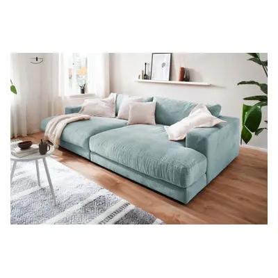 KAWOLA Big Sofa MADELINE Cord hellblau