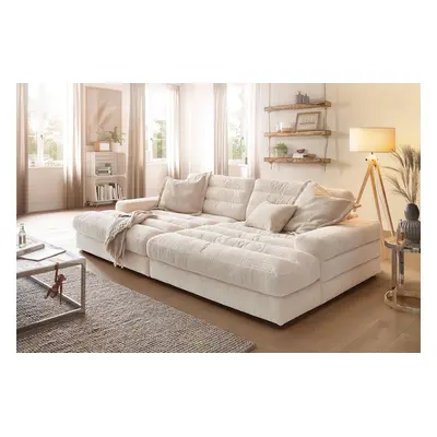 KAWOLA Big Sofa LANA Stoff weiß