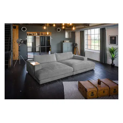 KAWOLA Big Sofa MADELINE Cord grau